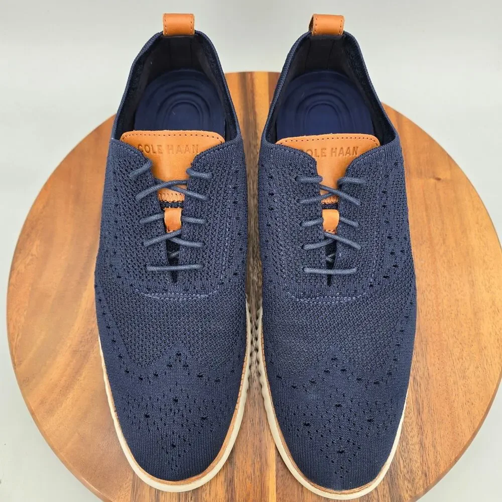 Cole Haan 2.Zerogrand Oxfords Mens 12 M Navy Stitchlite Wingtip Casual Shoes
